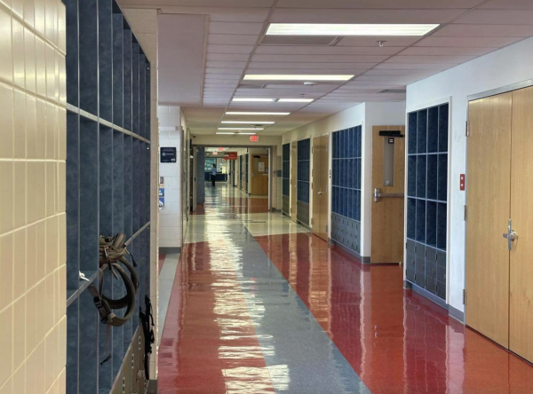 A Jefferson hallway sits devoid of students. Where there would usually be items overflowing out of cubbies from all the students, there is just one or two visible backpacks in this teacher’s class. “I stayed home because so many other people were staying home. I thought it was better to stay home than to risk my life,” said freshman Marie Dobbyn. 